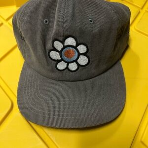 Late Lunch Gray Corduroy Hat with Flower